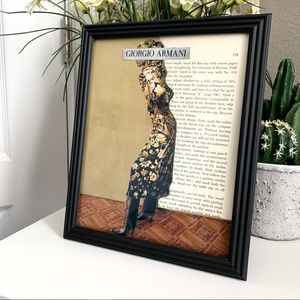 Giorgio Armani Floral Dress Collage Wall Art Editorial Fashion Print Decor